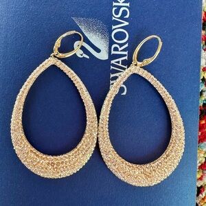 Swarovski Sparkling Gold Hoop Earrings